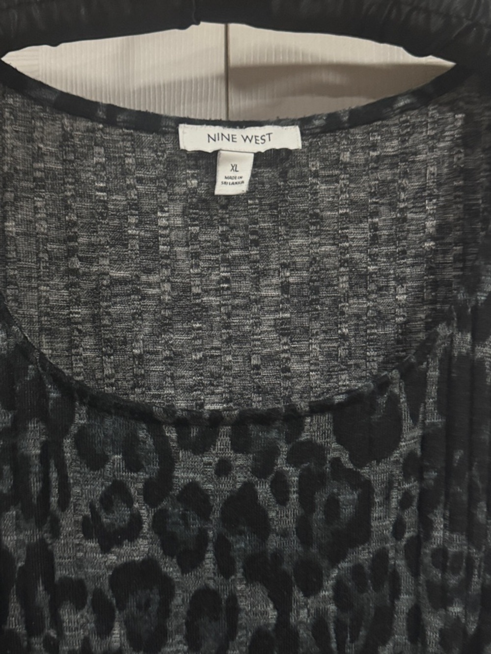 Nine West Black animal -Print Long Sleeve Midi Dress - Picture 5 of 7